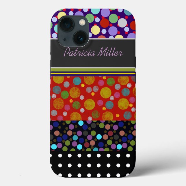 personalised polka dots patterns Case-Mate iPhone case (Back)