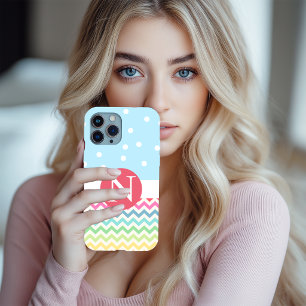 Personalised Polka Zag iPhone Case