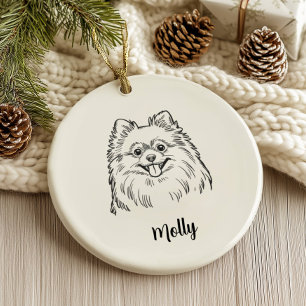 Personalised Pomeranian Dog Christmas Ceramic Tree Decoration