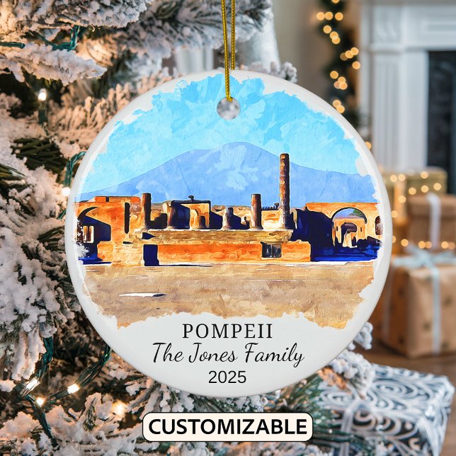 Personalised Pompeii Ornament, Italy Ceramic Tree Decoration (Creator Uploaded)