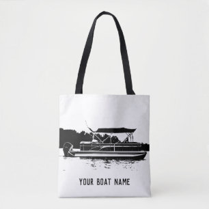 Personalised Pontoon Boat Tote Bag