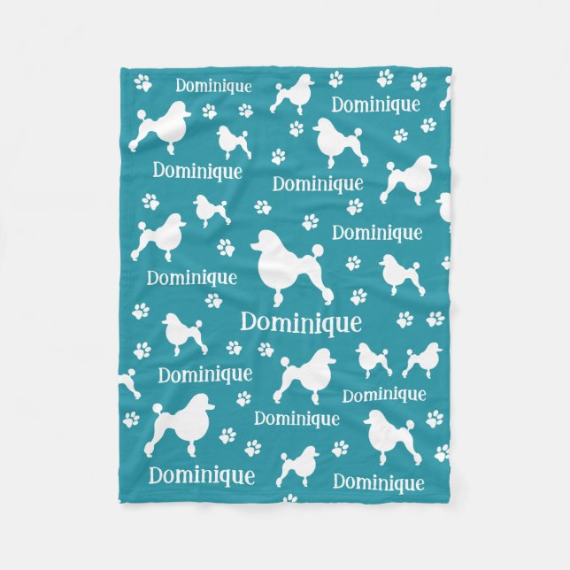 Personalised Poodle Blanket Custom Dog Lover Gift (Front)