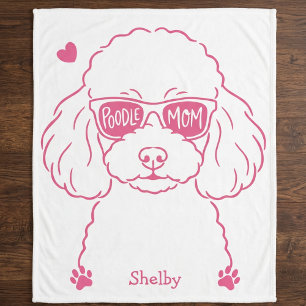 Personalised Poodle Blanket for Dog Mum  Rose Pink