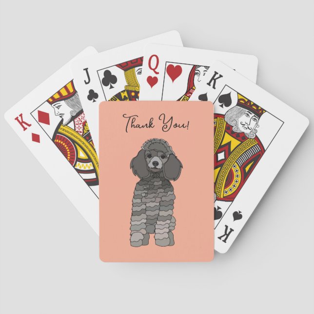 Personalised Poodle Dog Pet Playing Cards (Back)