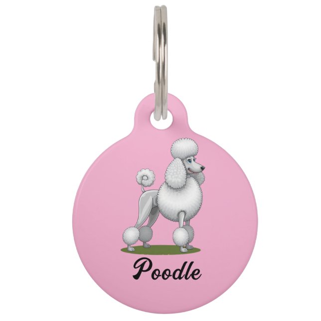 Personalised Poodle Dog Pet Tag (Front)