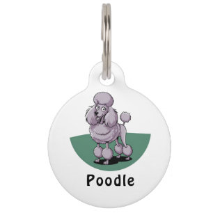 Personalised  Poodle Dog Puppy Name Pet Tag