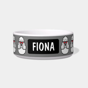 Personalised Poodle Pattern Funny Bowl