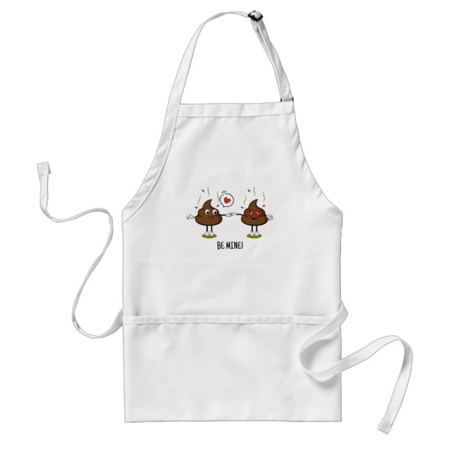 Personalised Poop Emoji Love Couple  Standard Apron (Front)