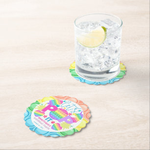 Personalised Pop It Birthday Girl Paper Coaster