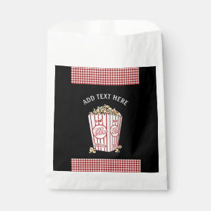 Personalised Popcorn Candy Favour Bags Red Plaid