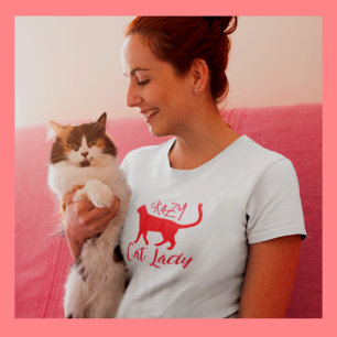 Personalised Popular Crazy Cat Lady T-Shirt