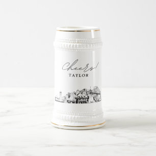 Personalised Portland Skyline Beer Stein