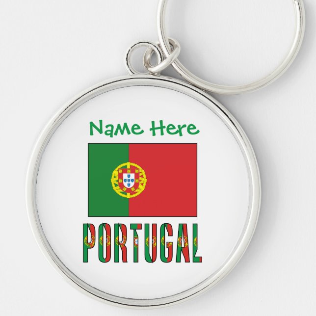 Personalised Portugal Flag Heritage  Key Ring (Front)