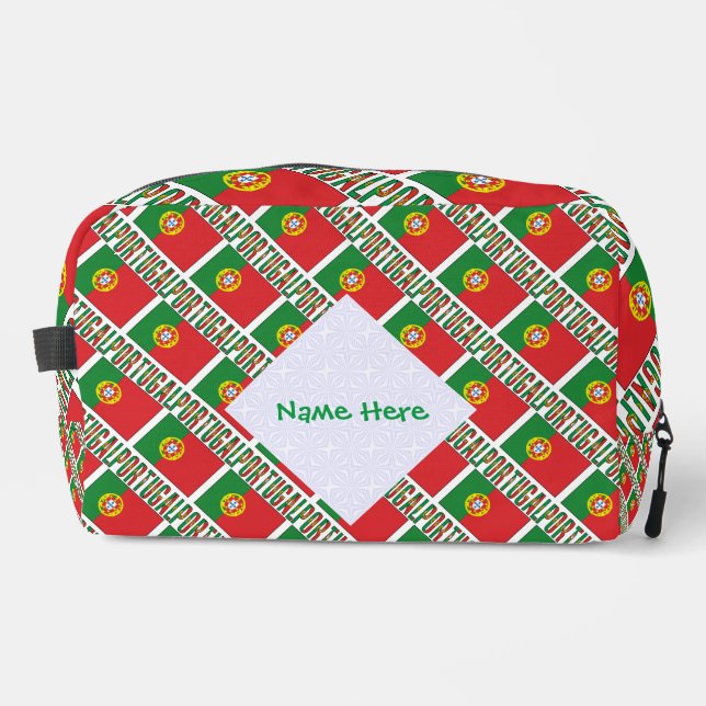 Personalised Portugal Flag Tiled Dopp Kit (Front)