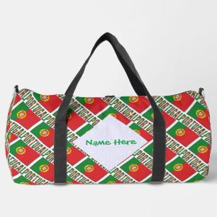 Personalised Portugal Flag Tiled Duffle Bag