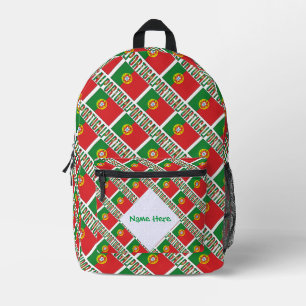 Personalised Portugal Flag Tiled Printed Backpack