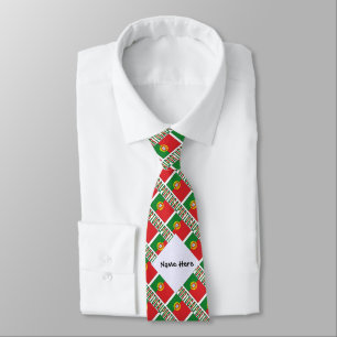 Personalised Portugal Flag Tiled Tie