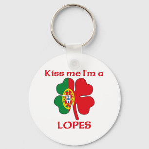 Personalised Portuguese Kiss Me I'm Lopes Key Ring