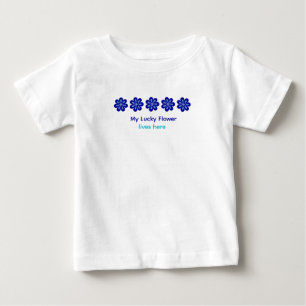 Personalised Positive Energy Blue Floral Evil Eye Baby T-Shirt
