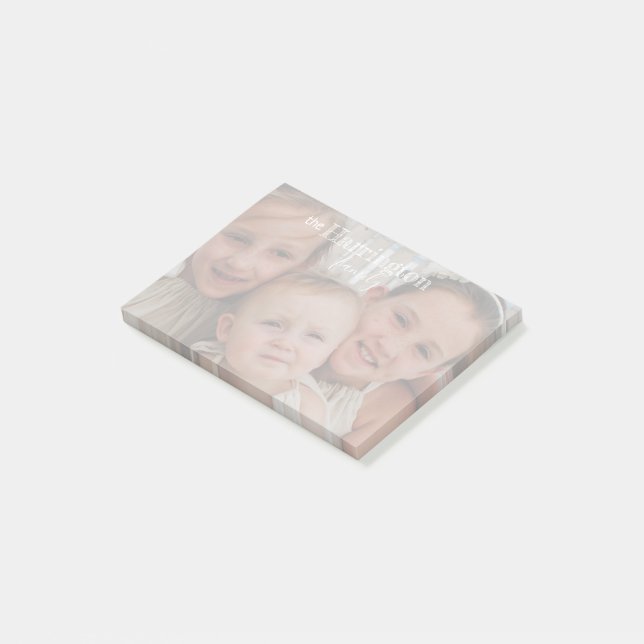 Personalised Post-it® Notes 4x3 Family Name Photo (Angled)