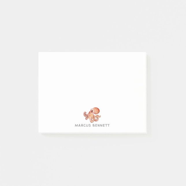 Personalised Post It Notes | Octopus (Front)