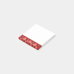 Personalised Post-it® Notes Red Gold
