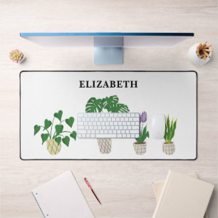 Personalised Potted Plants Tropical Monstera Green Desk Mat