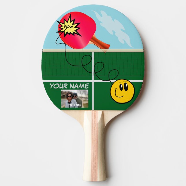 Personalised Pow Ping Pong Paddle (Front)