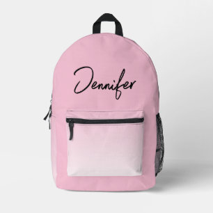 Personalised Powder Pink Backpack with Custom Name