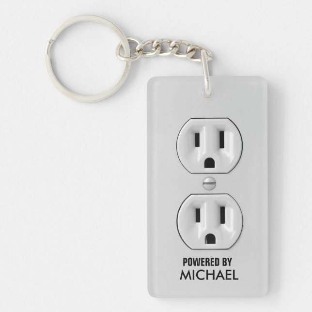 Personalised Power Outlet Key-chain Key Ring (Front)