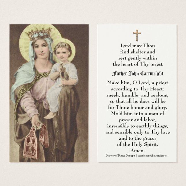 Personalised Prayer for Catholic Priest (Front & Back)