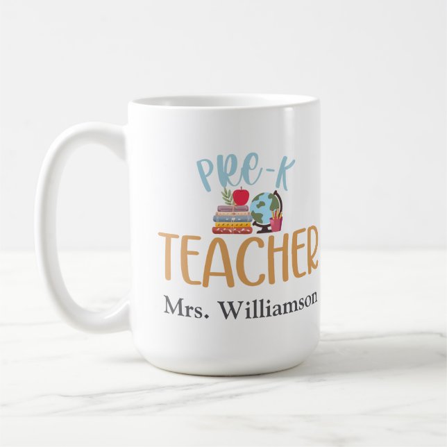 Personalised Pre-K Teacher Appreciation Coffee Mug (Left)