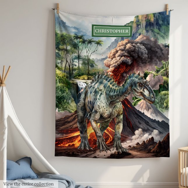 Personalised Prehistoric Dinosaur Blanket Custom (Personalized Prehistoric Dinosaur Blanket with Name)