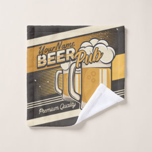 Personalised Premium Cold Beer Mug Pub Bar  Bath Towel Set