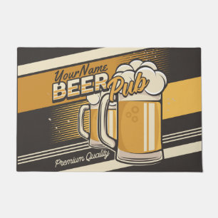 Personalised Premium Cold Beer Mug Pub Bar  Doormat