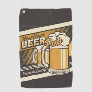 Personalised Premium Cold Beer Mug Pub Bar  Golf Towel