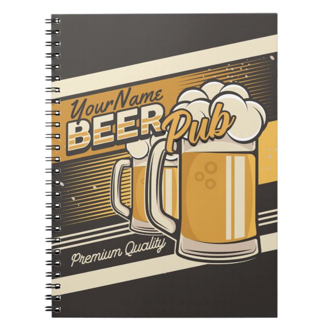 Personalised Premium Cold Beer Mug Pub Bar  Notebook (Front)