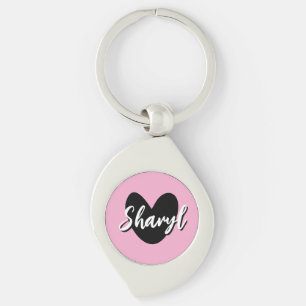Personalised premium keychain with black heart