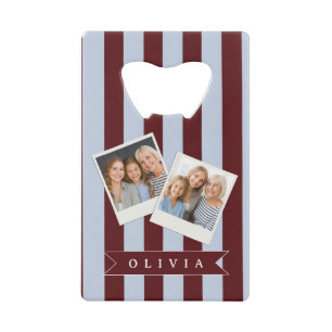 Personalised Preppy Brown Blue Cabana Stripe
