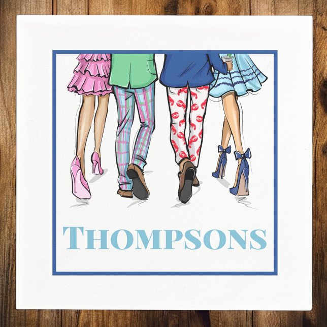 Personalised Preppy Couples Party Napkin (Creator Uploaded)