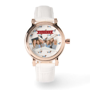 Personalised Preppy Cute Dachshund Dog Pattern Watch