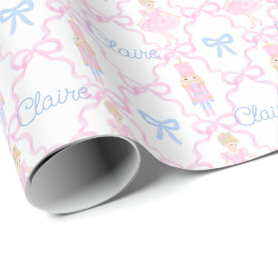 Personalised Preppy Nutcracker Custom Name Wrapping Paper