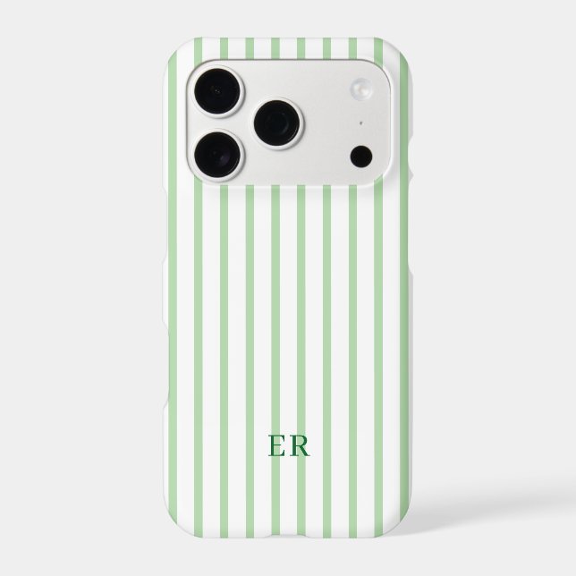 Personalised Preppy Pink Custom Monogram Striped (Back)