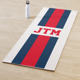 Personalised Preppy Yoga Mat Monogram Stripes