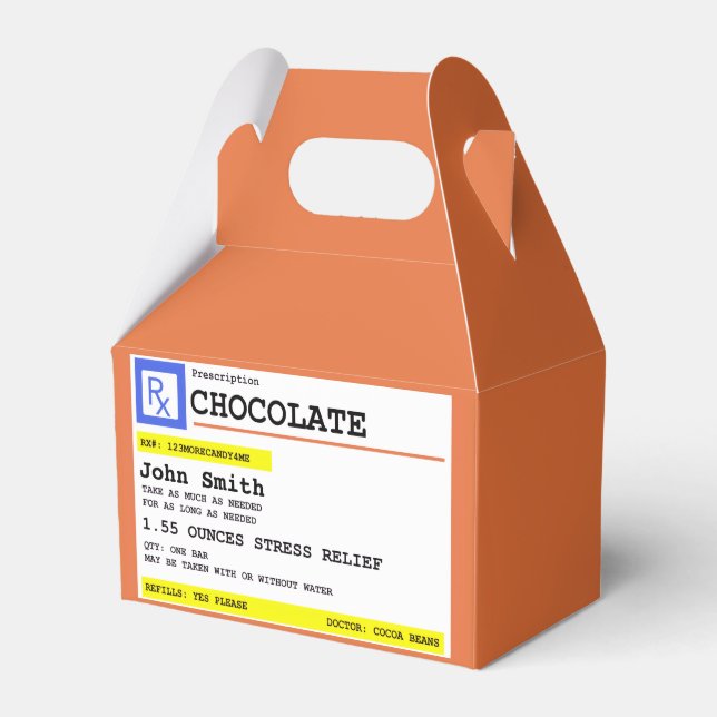 Personalised Prescription Chocolate RX Favour Box (Front Side)