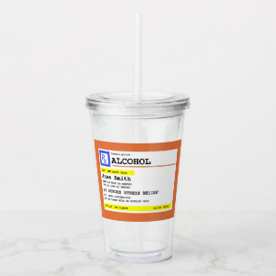 Personalised Prescription Humourous Alcohol   Acrylic Tumbler