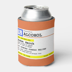 Personalised Prescription Humourous Alcohol Can Cooler