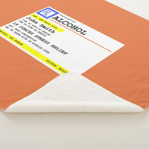 Personalised Prescription Humourous Alcohol    Sherpa Blanket