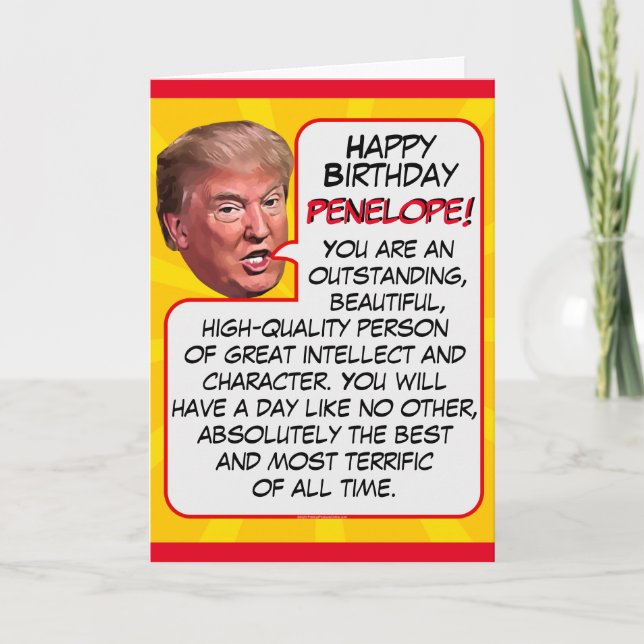 Personalised President Donald Trump Funny Birthday Holiday Card (Front)