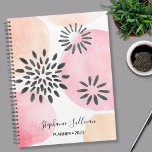 Personalised Pretty Abstract Floral Pink 2022 Planner<br><div class="desc">This pretty pastel pink planner is decorated with a hand drawn abstract floral pattern on a watercolor background in shades of pink and coral.
You can customise it by changing the year and name or making it a monogram if you prefer. 
Original Design © Michele Davies.</div>